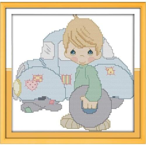 The car blows up cross stitch kit 14ct 11ct count print canvas stitches embroidery DIY handmade needlework plus