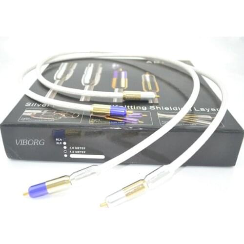 Pair hifi Agile OFC Pure copper RCA Interconnects cable wire With Gold plated RCA plug connector