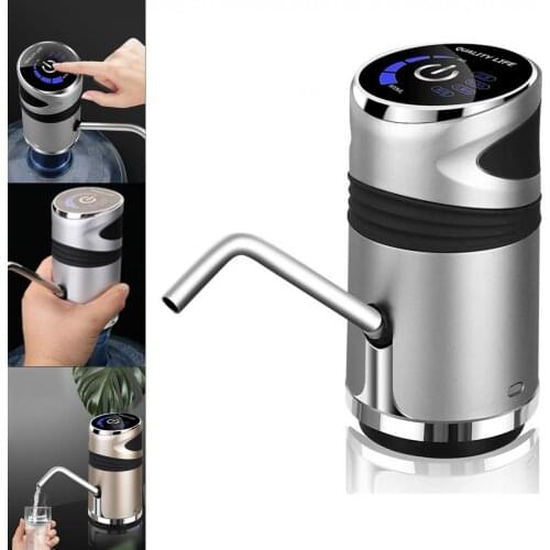 Portable Touch Mini Wireless Rechargeable Electric Dispenser Water Pump with Child Lock/USB Cable for 4.5-18.9L Barrelled Water