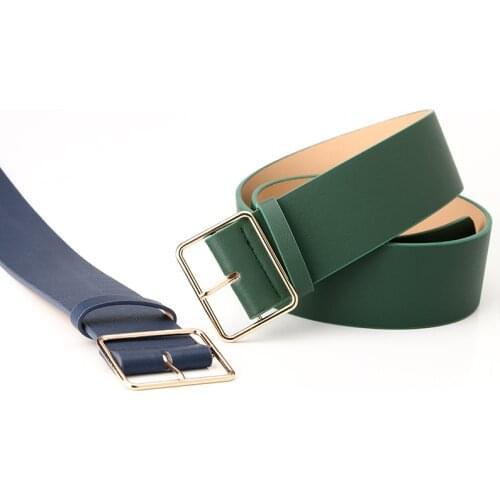 Womens Belt Simple All-Matching Pants Dress Wide Belts Classic Square Pin Buckle Decorative Waistband Trench Coat Waist Seal