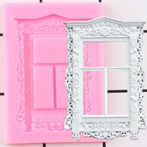 Window Silicone Mold DIY Frame Cake Border Fondant Molds Cake Decorating Tools Candy Clay Resin Chocolate Gumpaste Moulds