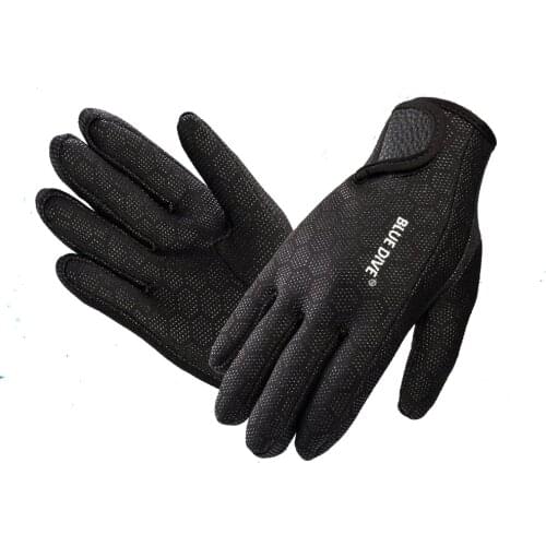1.5MM blue diving gloves neoprene swimming diving gloves neoprene glove with the magic stick for winter swimming warm,anti-slip