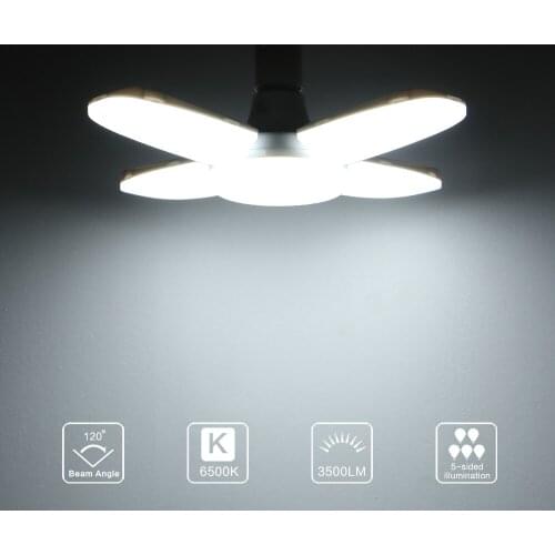Foldable Super Bright Lamp Motion Sensor LED Four-Leaf Light 60W Constant Current Wide Voltage Household Energy Saving Lamp