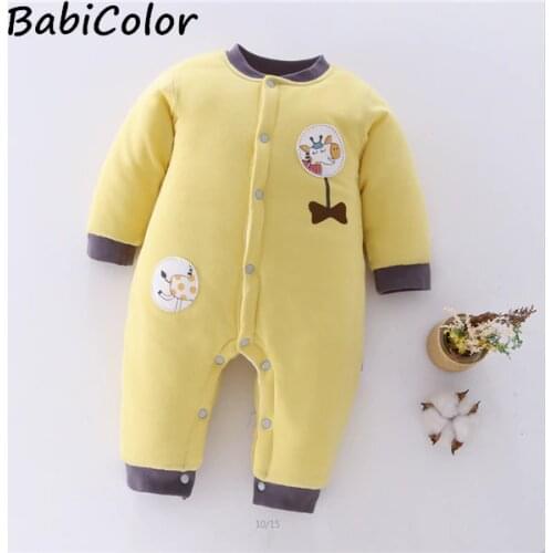 Newborn baby girls boys warm rompers winter autumn toddler thick overalls jumpsuits for bebe infant warm outfits baby clothing