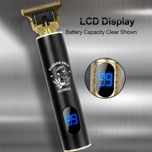 NEW Hair Trimmer barber LCD Hair Clipper Machine hair cutting Beard Trimmer T-Blade Beard Hair Clipper USB rechargeable