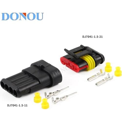 1set AMP waterproof car connector 1.5 connector male and female butt HID plug terminal DJ7041-1.5-11/21