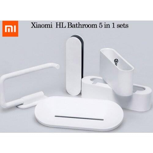 Xiaomi HL 5 IN 1 Gadgets for Bathroom Mobile Phone Holder mijia Case Soapbox Toilet Roll Holder For xiaomi Mijia smart home