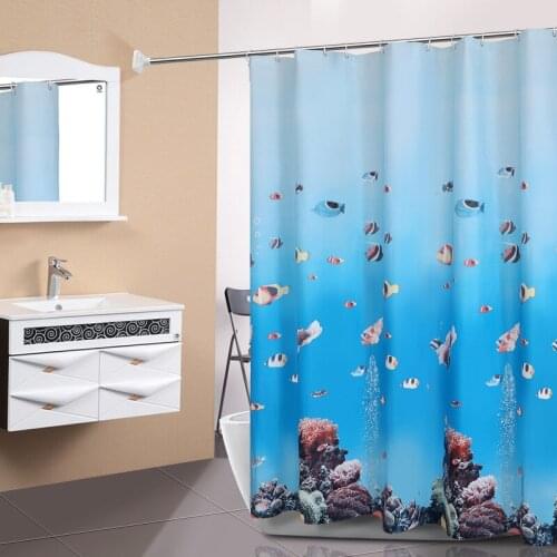 Shower Curtain Waterproof Mildew Proof Bathroom Curtains With Hook 3D Ocean Pattern Bath Screens Home Decor Bathroom Accessories