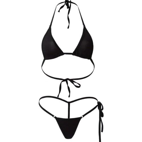 Women Sexy Micro Mini Bikini Set Thong Swimsuit G-String Swimwear Sleepwear Costumes Lingerie Beach Sunbath Bathing Suit Biquini