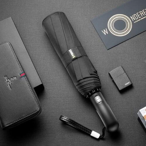 Full Automatic Umbrella Windproof Folding Strong Large Gentleman Umbrella Men Portable Outdoor Travel Umbrellas Corporation A5A