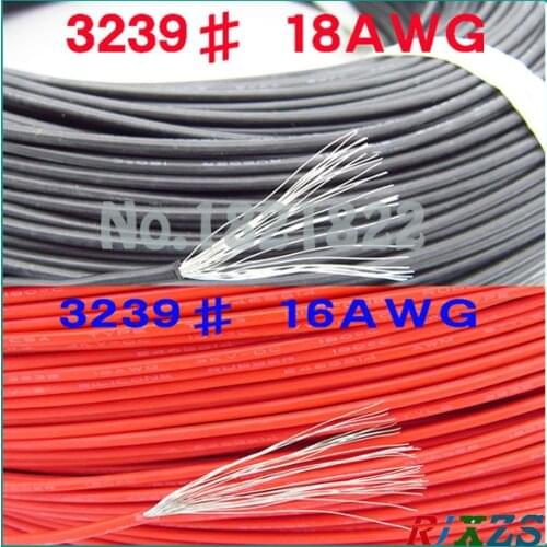 1M 3239# 16AWG 18AWG silicone wires BLACK RED WIRE CABLE