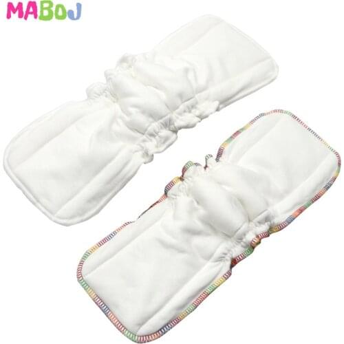 MABOJ Baby Ecological Diapers 10pcs 5 Layer Reusable Bamboo Cotton Microfiber Insert Washable For Baby Cloth Diaper Pocket Cover