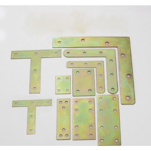 10pcs Straight angle corner 4 hole TL angle bracket furniture fittings 90 degree angle iron color zinc angle code