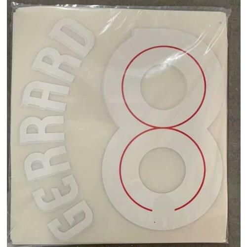 2010-2015 #8 Gerrard Nameset Printing Name Number Heat Transfer Soccer Badge Iron on Patches for Clothes