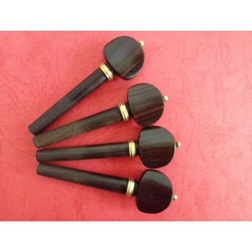 4pcs high quality 4/4 Violin Pegs ebony Violin Tuning Pegs inlaid copper violin parts