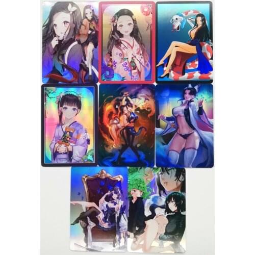 8pcs/set Demon Slayer Kimetsu No Yaiba ONE PIECE ONE PUNCH MAN Toys Hobbies Hobby Collectibles Game Collection Anime Cards