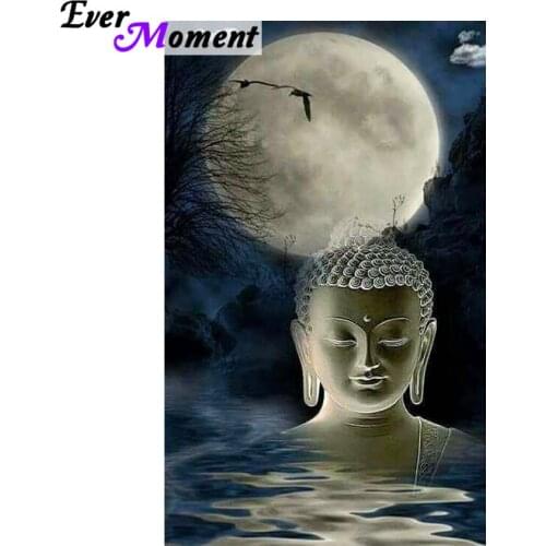 Ever Moment Diamond Painting Buddha Moon River DIY Diamond Painting Cross Stitch Store Embroidery Rhinestones Full Mosaic ASF924