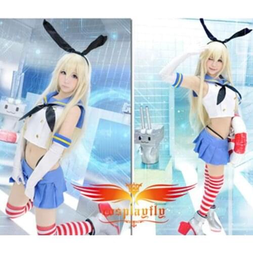 Anime Kantai Collection Kancolle Fleet Girls Kanmusu Shimakaze Cosplay Costume Sailor Suits for Women Summer Dress Halloween