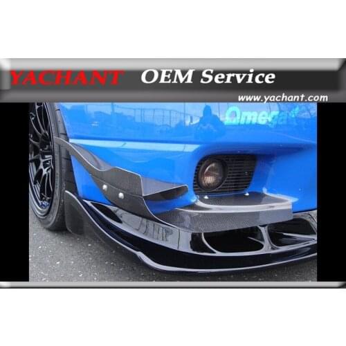 Car-Styling Carbon Fiber Front Canards 4 Pcs Fit For 1995-1998 Skyline R33 GTR OEM Front Bumper AS Style Canards