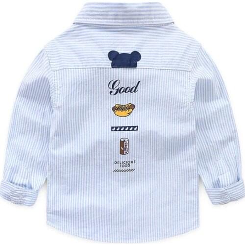 Childrens shirt boys long sleeve striped shirt