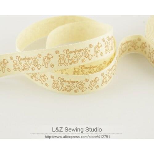 F039#-3 free shipping mini.order is $5(mix order) 1.5CM width Zakka cotton label lovely little bear label cotton ribbons textile