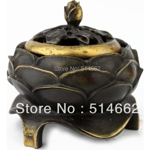 FengShui Brass Lotus Furnace-FENG SHUI Incense Burner