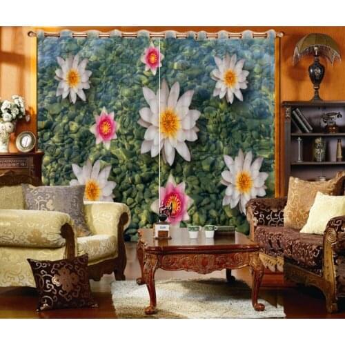 Photo Customize size 3D stone flower custom curtain fashion decor home decoration for bedroom