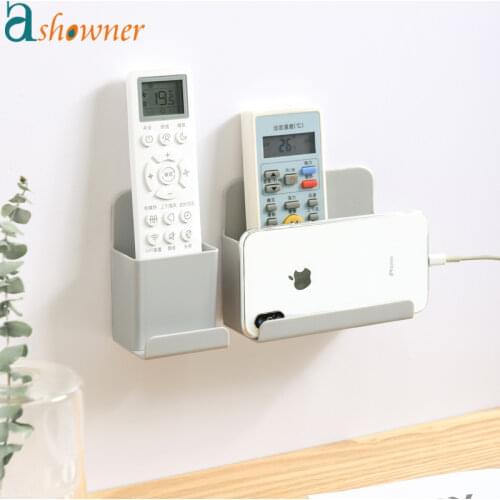 Wall Mounted Organizer Storage Box Remote Control Air Conditioner Stand Holder Hotel Office Home Storage Organization