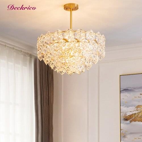 Crystal Chandelier Led For Living Room Lighting Nordic Luxurious Lamps For Bedrooms Chandelier Copper Ceiling Light Fixture