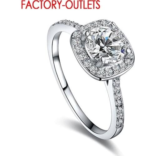 925 Jewelry Good Quality Classic Squire CZ Zircon Finger Ring New Style Hottest Woman Party Dressing