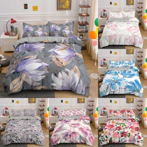 2/3 PCS Luxury Rose Flower 3D Bedding Set Women Duvet Cover Set Pillowcase Bedding Single Twin Full King Queen Size Dropshipping