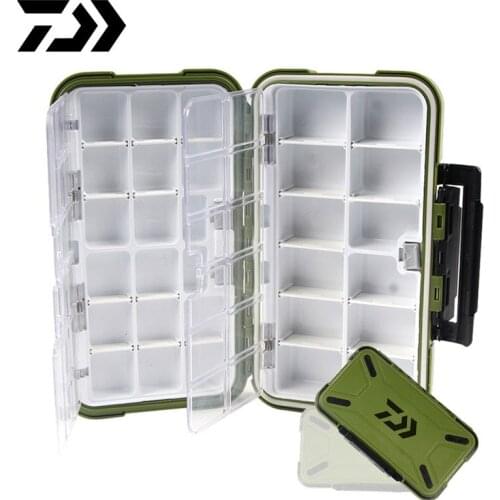 Fishing Tackle Box Multifunctional DAWA Waterproof Shockproof Lattice Box Storage Fishing Lure Spoon Hook Bait Fishing Gear Box