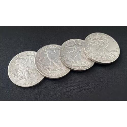 Space Fall Coins (Walking Liberty Half Dollar) Magic Tricks Coin Magia Magician Props Illusions Gimmick