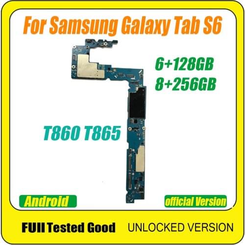 EU Version logic board with chips Mother Circuit board Plate Original Unlocked For Samsung Galaxy Tab S6 T860 T865 Motherboard