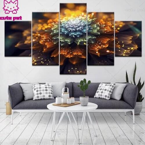5 pcs Diy diamond painting abstract flower full picture square round drill diamond embroidery rhinestone painting diamond mosaic
