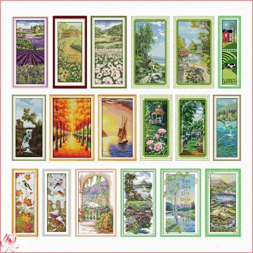 Cross Stitch Kit Embroidery Needlework Porch Scenery Series Stamped Patterns 11CT 14CT Printed Counted Crafts Deco Art Sewing