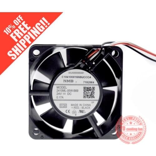NEW NMB-MAT Minebea 2410ML-05W-B69 6025 DC24V 6CM waterproof cooling fan