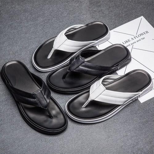 Beach cuero sapatillas for flop designer verano house fashion sole seguridad flops slipers Mens sloffen work hombres Man soft