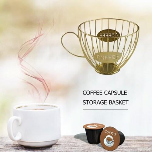 Nordic Coffee Mug Pod Holder Organizer Basket Fruit Tray Multi-function Coffee Cup Shape Capsule Storage Rack Keeper