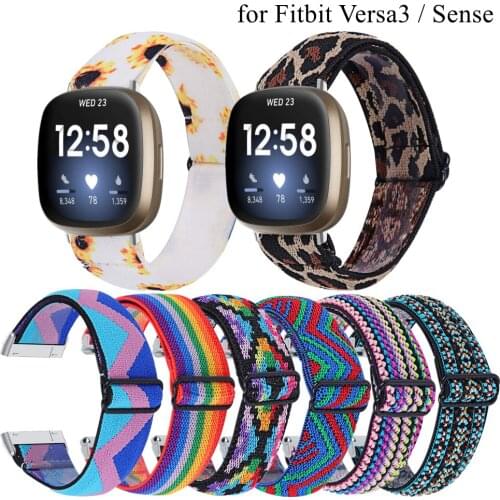 Nylon Canvas Strap For Fitbit Versa 3 Sense Watch Band Replacement Bracelet Soft For Fitbit Versa3 / Fitbit Sense Smartwatch