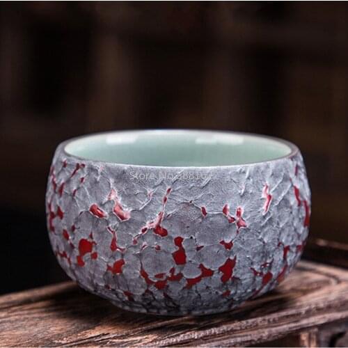 Retro Coarse Pottery Tea Cup Glaze Ceramic Teacup Tea Ware 130ml Tea Bowl Porcelain Coffee Cup Drinkware Water Mug