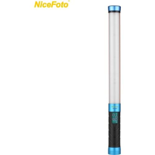 NiceFoto TC-288 Handheld Bi-color RGB LED Video Light 3000K-9000K Light Bar Magic Tube Light +Battery for Photography Lighting