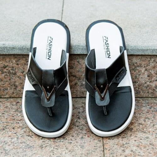 Shoes Men Sandals Rubber Sandals Men Sandali Da Uomo Flip Flops Leather Sandalias Para Hombre Playa Sandalen Heren