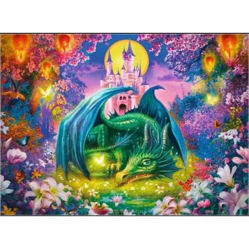 Counted Cross Stitch Kits Needlework Embroidery - Crafts 14 ct Aida DMC Color DIY Arts Handmade Home Decor - The Mystical World