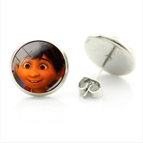 Disney Dream Travels Earrings New Fashion Glass Image Classic Animation Pattern Earrings Cabochon Earrings