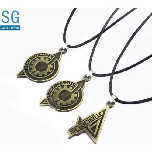 SG Hot Antique Bronze Steins Gate Badge Necklaces Pendants Amadeus Makise The Fate of The Stone Keyring OSHMKUFA Jewelry