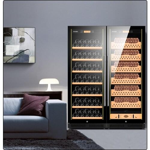 Cigar cabinet led light humidor display large Spanish Cedar Wood Luxury Cigar Cooler FK-168WD2
