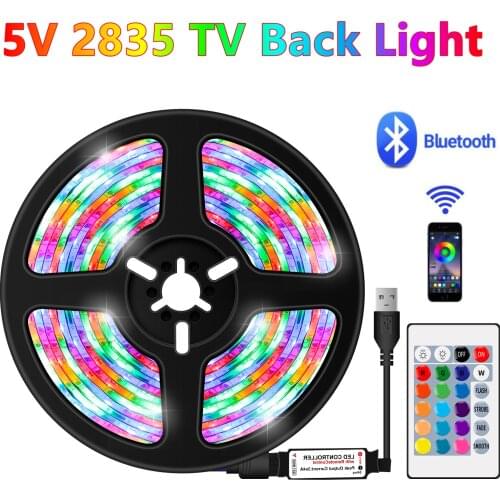 LED Strips Lights USB Infrared Control RGB SMD2835 DC5V Bluetooth1-5M Flexible Lamp Tape Diode TV Background Luces Fairy String