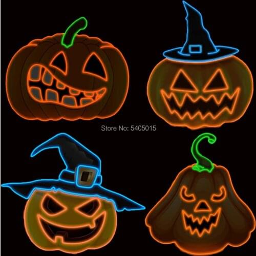Unisex EVA Party Mask Luminous Holiday DIY Decoration Cartoon Pumpkin Mask Fluorescence Halloween Full Flash LED Mask