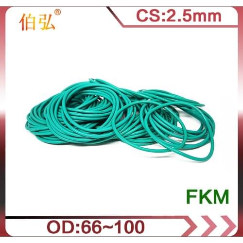 Fluororubber O-Ring 1PC/lot FKM Sealing CS 2.5mm OD66/70/74/75/78/80/85/90/95/100mm O-Ring Seal Gasket Ring